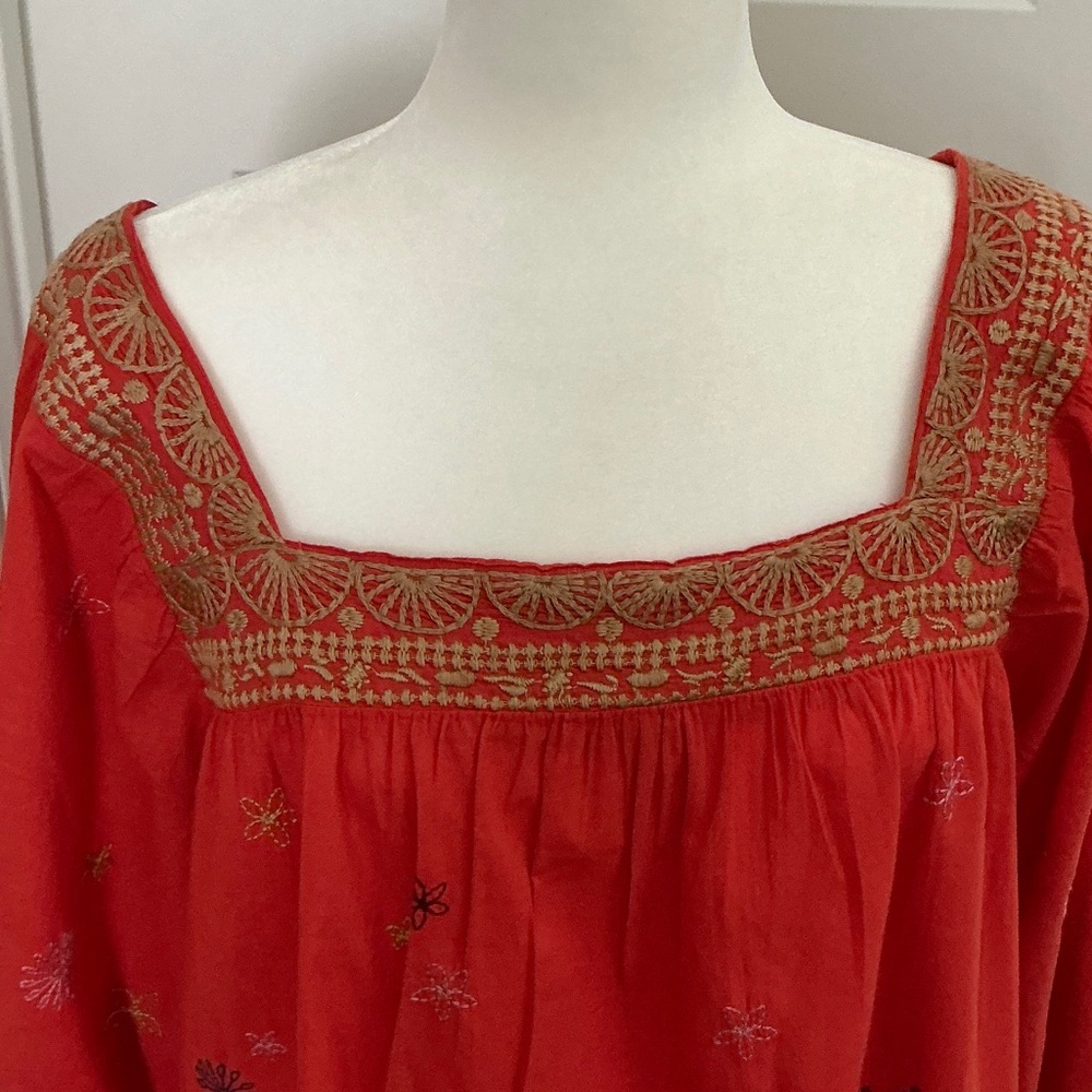 Johnny Was Red Embroidered Blouse - Picture 7 of 7
